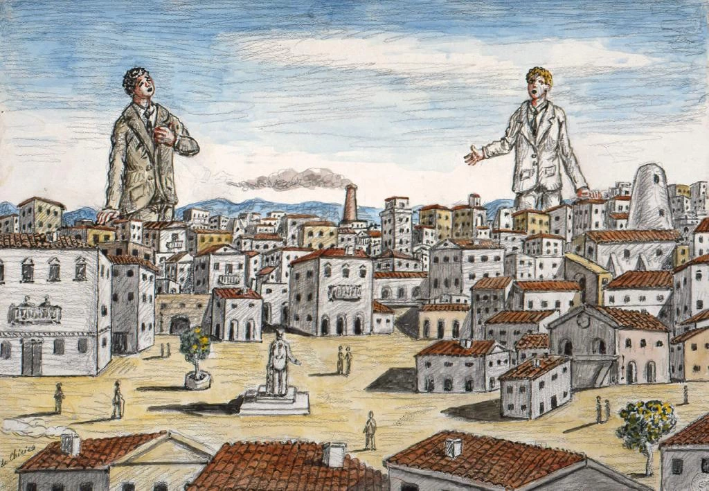 Giorgio De Chirico - 109, Figure sulla città (città con figure), 1970, Fondazione Giorgio e Isa de Chirico, Roma